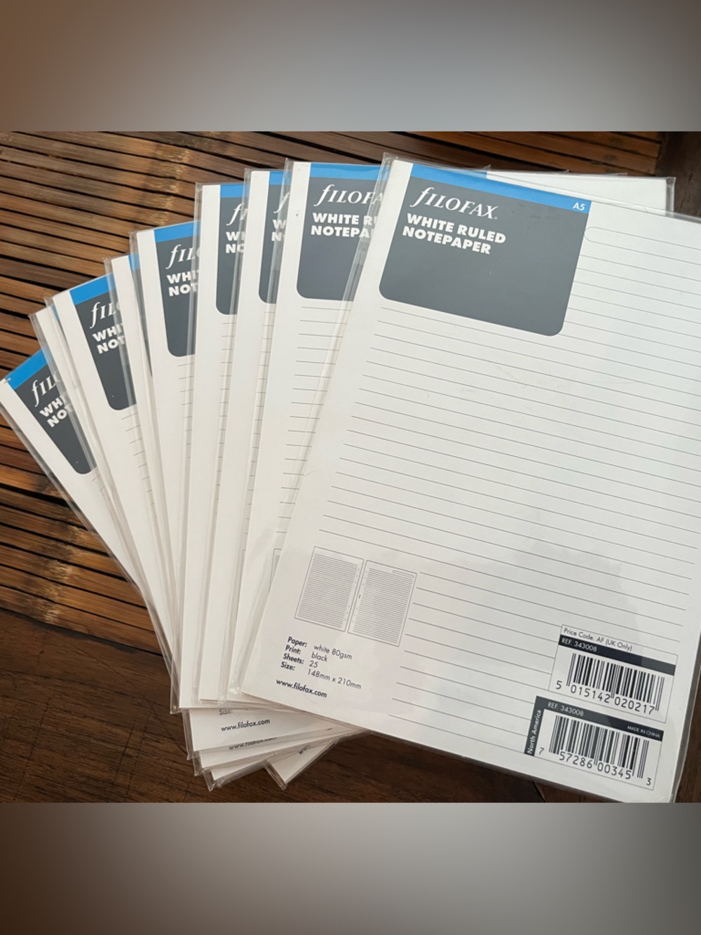 filoFAX A5 White Ruled Paper - 10 sets x 25 sheets & To-Do Refill, 2 x 56 sheets